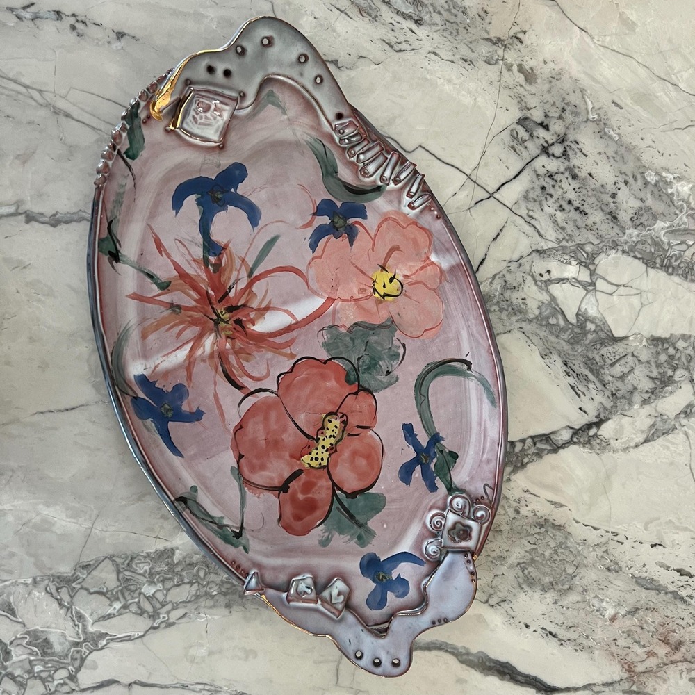 Handmade and signed lilac‎ display platter